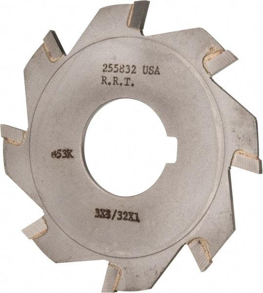 Made in USA - 3" Diam x 3/32" Blade Thickness x 1" Arbor Hole Diam, 8 Tooth Slitting and Slotting Saw - Arbor Connection, Right Hand, Uncoated, Carbide-Tipped, Contains Keyway - Industrial Tool & Supply