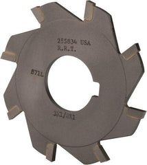 Made in USA - 3" Diam x 1/8" Blade Thickness x 1" Arbor Hole Diam, 8 Tooth Slitting and Slotting Saw - Arbor Connection, Right Hand, Uncoated, Carbide-Tipped, Contains Keyway - Industrial Tool & Supply