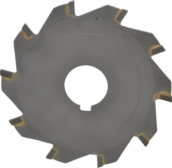 Made in USA - 4" Diam x 1/8" Blade Thickness x 1" Arbor Hole Diam, 10 Tooth Slitting and Slotting Saw - Arbor Connection, Right Hand, Uncoated, Carbide-Tipped, Contains Keyway - Industrial Tool & Supply