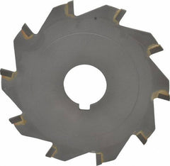 Made in USA - 4" Diam x 1/8" Blade Thickness x 1" Arbor Hole Diam, 10 Tooth Slitting and Slotting Saw - Arbor Connection, Right Hand, Uncoated, Carbide-Tipped, Contains Keyway - Industrial Tool & Supply