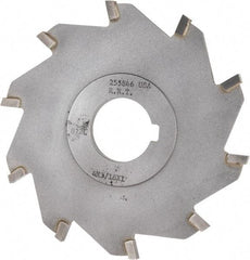 Made in USA - 4" Diam x 3/16" Blade Thickness x 1" Arbor Hole Diam, 10 Tooth Slitting and Slotting Saw - Arbor Connection, Right Hand, Uncoated, Carbide-Tipped, Contains Keyway - Industrial Tool & Supply
