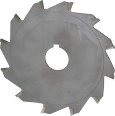 Made in USA - 5" Diam x 3/32" Blade Thickness x 1" Arbor Hole Diam, 12 Tooth Slitting and Slotting Saw - Arbor Connection, Right Hand, Uncoated, Carbide-Tipped, Contains Keyway - Industrial Tool & Supply