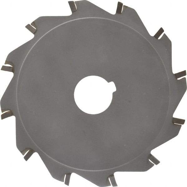 Made in USA - 5" Diam x 1/8" Blade Thickness x 1" Arbor Hole Diam, 12 Tooth Slitting and Slotting Saw - Arbor Connection, Right Hand, Uncoated, Carbide-Tipped, Contains Keyway - Industrial Tool & Supply