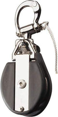 Ronstan - 6, 610 Lbs. Load Limit, Side Release Snatch Block - Single Sheave, 3-1/4 Inch Outside Diameter, Fibrous Rope, 3/4 Inch Diameter, Stainless Steel 316, Stainless Finish - Industrial Tool & Supply
