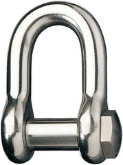 Ronstan - 5/8" Nominal Chain Size, 12.125 Ton Stainless Steel Screw D Shackle - 5/8" Diam, 5/8" Pin Diam, 1-27/32" High Inside Jaw, 1" Inside Width, 3/4" Max Body Thickness - Industrial Tool & Supply