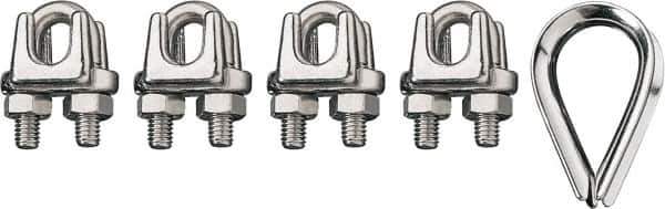 Ronstan - 3/4" Wire Rope Thimble Clip Kit - 316 Stainless Steel, Electropolished - Industrial Tool & Supply