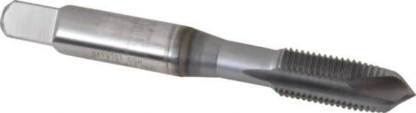 OSG - 3/8-24 UNF, 3 Flute, TiCN Finish, High Speed Steel Spiral Point Tap - Plug Chamfer, Right Hand Thread, 2-15/16" OAL, 1-1/4" Thread Length, 0.381" Shank Diam, 3B Class of Fit - Exact Industrial Supply