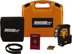 Johnson Level & Tool - 5 Beam 200' (Interior) Max Range Self Leveling Dot Laser Level - Red Beam, 1/8" at 50' Accuracy, 4-1/4" Long x 4-1/2" Wide x 2-1/2" High, Battery Included - Industrial Tool & Supply