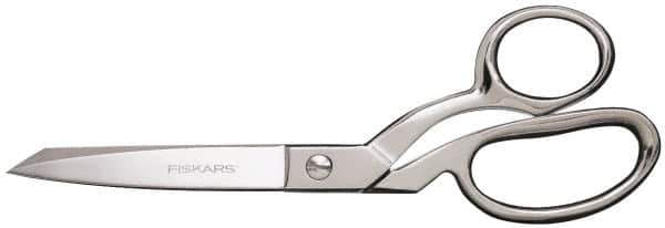 Fiskars - 3-1/2" LOC, 8-1/2" OAL Steel Scissors - Right Hand, Steel Bent Handle, For Fabrics, Textiles - Industrial Tool & Supply