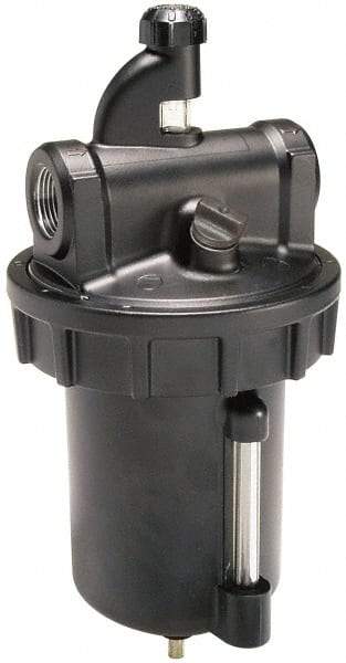 Parker - 3/4 NPT Port, 250 Max psi, Heavy-Duty Lubricator - Zinc Bowl with Sight Glass, Cast Aluminum Body, 325 CFM, 150°F Max, 4.97" Wide x 11.44" High - Industrial Tool & Supply