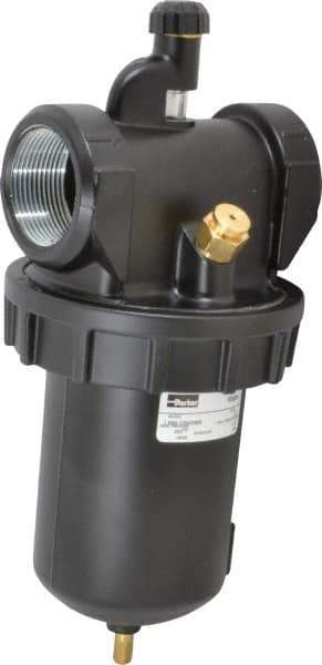 Parker - 1-1/2 NPT Port, 250 Max psi, Heavy-Duty Lubricator - Zinc Bowl with Sight Glass, Cast Aluminum Body, 400 CFM, 150°F Max, 4.97" Wide x 11.03" High - Industrial Tool & Supply