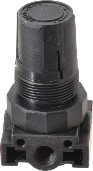 Parker - 1/4 NPT Port, Plastic Miniature Regulator - 0 to 125 psi Range, 150 Max psi Supply Pressure, 1/8" Gauge Port Thread, 1.6" Wide x 3.1" High - Industrial Tool & Supply