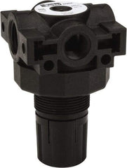 Parker - 3/8 NPT Port, Plastic Miniature Regulator - 0 to 25 psi Range, 150 Max psi Supply Pressure, 1/4" Gauge Port Thread, 2.06" Wide x 3.43" High - Industrial Tool & Supply