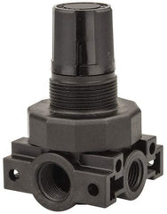 Parker - 3/8 NPT Port, Plastic Miniature Regulator - 0 to 125 psi Range, 150 Max psi Supply Pressure, 1/4" Gauge Port Thread, 2.06" Wide x 3.43" High - Industrial Tool & Supply