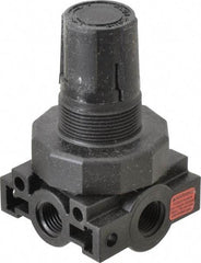Parker - 1/4 NPT Port, Plastic Miniature Regulator - 0 to 60 psi Range, 150 Max psi Supply Pressure, 1/4" Gauge Port Thread, 2.06" Wide x 3.43" High - Industrial Tool & Supply