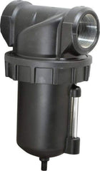 Parker - 1-1/2" Port, 9.45" High x 4.9" Wide Heavy Duty Filter with Zinc Bowl, Automatic Drain - 450 SCFM, 250 Max psi, 150°F Max Temp, 16 oz Bowl Capacity - Industrial Tool & Supply