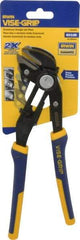 Irwin - 10" OAL, 2-1/4" Jaw Length, Groovelock Pliers - Serrated Jaw, Straight Head, ProTouch Handles - Industrial Tool & Supply