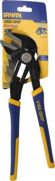 Irwin - 12" OAL, 2-3/4" Jaw Length, Groovelock Pliers - Serrated Jaw, Straight Head, ProTouch Handles - Industrial Tool & Supply