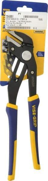 Irwin - 12" OAL, 2-3/4" Jaw Length, Groovelock Pliers - Smooth Jaw, Smooth Head, ProTouch Handles - Industrial Tool & Supply