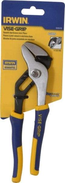 Irwin - 8" OAL, 1-1/4" Jaw Length, Groove Joint Pliers - Smooth Jaw, Smooth Head, ProTouch Handles - Industrial Tool & Supply