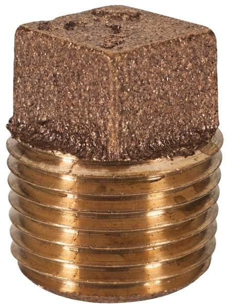 Merit Brass - Class 125, 1/2" Internal Pipe, Lead Free Brass Cap - MNPT - Industrial Tool & Supply