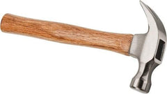 Stanley - 13/16 Lb Head, Curved Claw Nail Hammer - 13-1/2" OAL, High Carbon Steel Head, 1-3/16" Face Diam, Smooth Face, Wood Handle - Industrial Tool & Supply