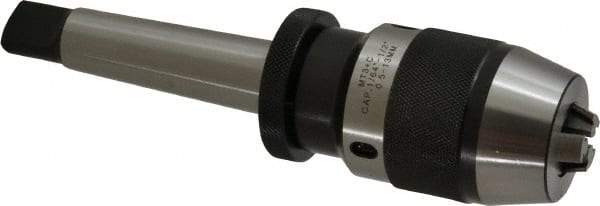 Interstate - 3MT, 0 to 1/2" Capacity, Integral Shank Drill Chuck - Keyless, Taper Shank - Exact Industrial Supply