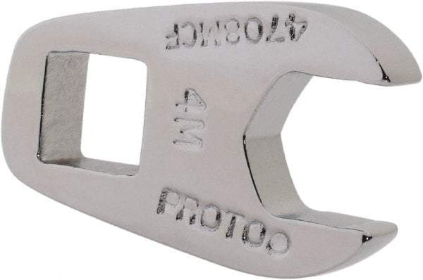 Proto - 8mm 1/4" Drive Chrome Crowfoot Wrench - 21/32" Head Diam x 0.218" Head Thickness, 0.98" OAL - Industrial Tool & Supply