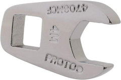 Proto - 8mm 1/4" Drive Chrome Crowfoot Wrench - 21/32" Head Diam x 0.218" Head Thickness, 0.98" OAL - Industrial Tool & Supply