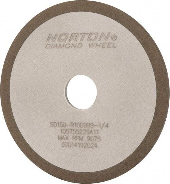 Norton - 4" Diam x 3/4" Hole x 1/8" Thick, 150 Grit Surface Grinding Wheel - Diamond, Type 1A1, Very Fine Grade, Resinoid Bond - Industrial Tool & Supply
