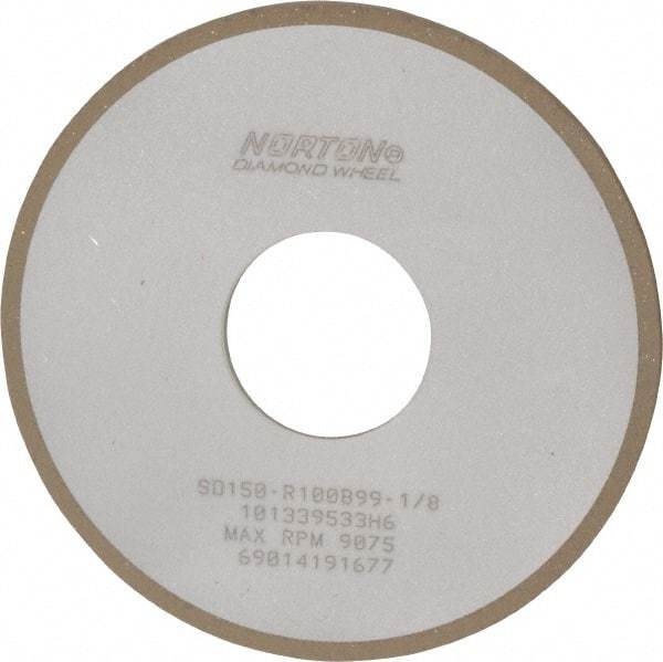 Norton - 4" Diam x 1-1/4" Hole x 1/8" Thick, 150 Grit Surface Grinding Wheel - Diamond, Type 1A1, Very Fine Grade, Resinoid Bond - Industrial Tool & Supply