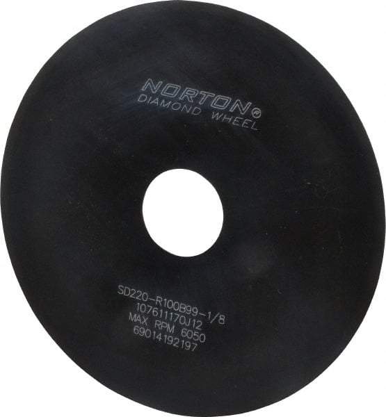 Norton - 6" Diam x 1-1/4" Hole x 1/32" Thick, 220 Grit Surface Grinding Wheel - Diamond, Type 1A1, Very Fine Grade, Resinoid Bond - Industrial Tool & Supply