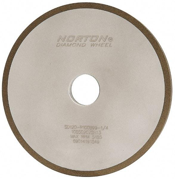 Norton - 7" Diam x 1-1/4" Hole x 3/8" Thick, 120 Grit Surface Grinding Wheel - Diamond, Type 1A1, Fine Grade, Resinoid Bond - Industrial Tool & Supply