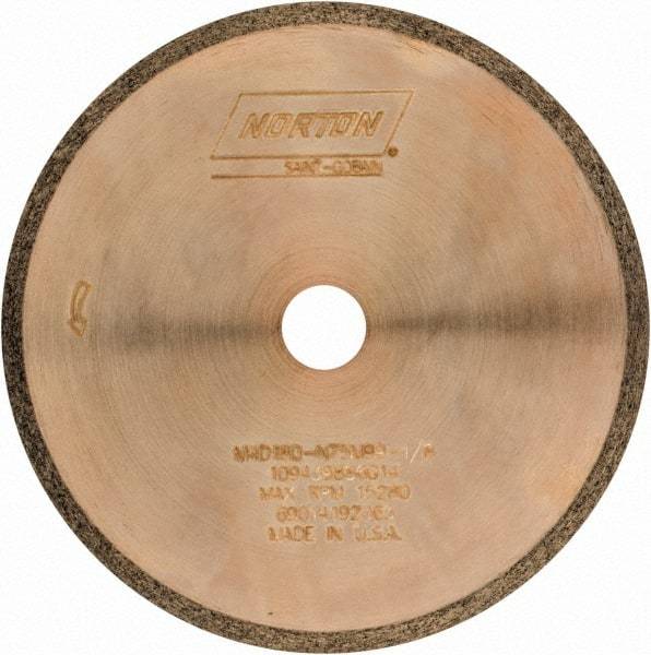 Norton - 4" Diam x 1/2" Hole, 180 Grit Surface Grinding Wheel - Diamond, Type 1A1R, Medium Grade - Industrial Tool & Supply