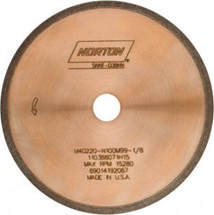 Norton - 4" Diam x 1/2" Hole, 220 Grit Surface Grinding Wheel - Diamond, Type 1A1R, Fine Grade - Industrial Tool & Supply