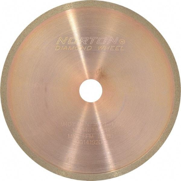 Norton - 4" Diam x 1/2" Hole, 150 Grit Surface Grinding Wheel - Diamond, Type 1A1R, Medium Grade - Industrial Tool & Supply
