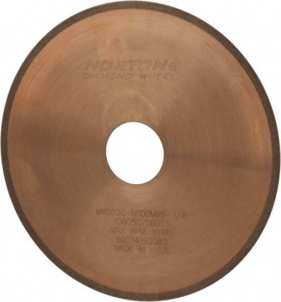 Norton - 6" Diam x 1-1/4" Hole, 220 Grit Surface Grinding Wheel - Diamond, Type 1A1R, Fine Grade - Industrial Tool & Supply