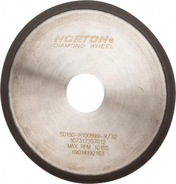 Norton - 6" Diam x 1-1/4" Hole, 150 Grit Surface Grinding Wheel - Diamond, Type 1A1R, Medium Grade - Industrial Tool & Supply
