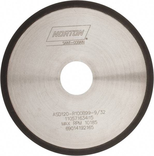 Norton - 6" Diam x 1-1/4" Hole, 120 Grit Surface Grinding Wheel - Type 1A1R, Coarse Grade - Industrial Tool & Supply