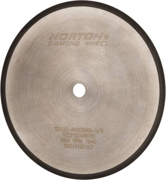 Norton - 8" Diam x 5/8" Hole, 120 Grit Surface Grinding Wheel - Diamond, Type 1A1R, Coarse Grade - Industrial Tool & Supply