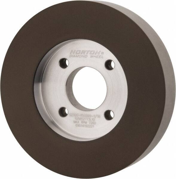 Norton - 5" Diam, 1-1/4" Hole Size, 1" Overall Thickness, 320 Grit, Type 6 Tool & Cutter Grinding Wheel - Extra Fine Grade, Diamond, Resinoid Bond - Industrial Tool & Supply