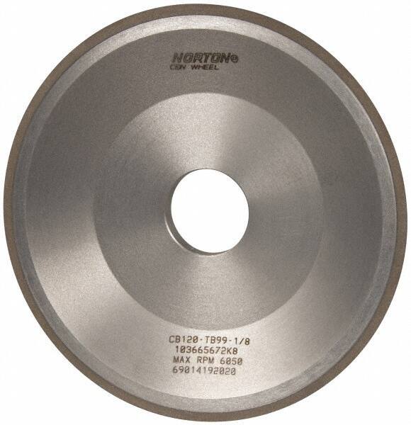 Norton - 6" Diam, 1-1/4" Hole Size, 3/4" Overall Thickness, 120 Grit, Type 12 Tool & Cutter Grinding Wheel - Fine Grade, CBN, Resinoid Bond - Industrial Tool & Supply