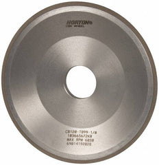 Norton - 6" Diam, 1-1/4" Hole Size, 3/4" Overall Thickness, 120 Grit, Type 12 Tool & Cutter Grinding Wheel - Fine Grade, CBN, Resinoid Bond - Industrial Tool & Supply