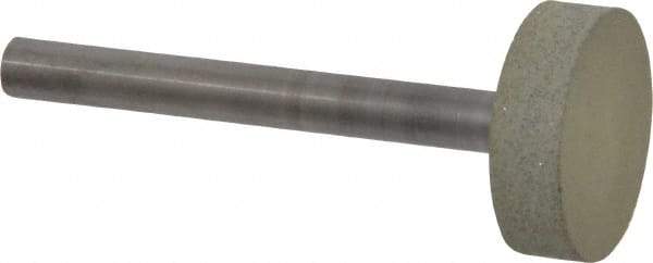 Norton - 1" Head Diam x 1/4" Head Thickness CBN Grinding Pin - 1/4" Shank Diam x 2-1/4" Shank Length, Fine Grade, 100 Grit - Industrial Tool & Supply