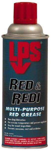 LPS - 11 oz Aerosol General Purpose Grease - Red, 450°F Max Temp, NLGIG 2, - Industrial Tool & Supply