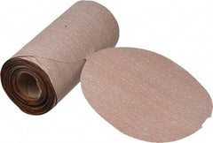 Norton - 6" Diam, 500 Grit Aluminum Oxide Adhesive PSA Disc - Super Fine Grade, Natural, B Weighted Backing, Flexible - Industrial Tool & Supply