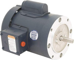 Leeson - 1 Max hp, 1,800 Max RPM, Capacitor Start Electric AC DC Motor - 115/230 V Input, Single Phase, 56C Frame, C-Face Mount, TEFC Enclosure - Industrial Tool & Supply