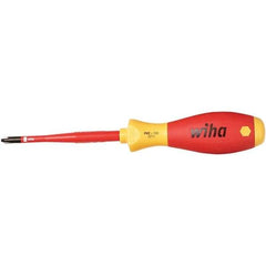 Wiha - #2, 8-19/64" OAL, Insulated Phillips Screwdriver - 3-15/16" Blade Length, Straight Shank, Acetate Handle - Industrial Tool & Supply