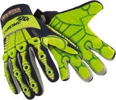 HexArmor - Size 2XL (11), ANSI Cut Lvl A8, Puncture Lvl 1, Abrasion Lvl 2, Cotton/SuperFabric Cut & Puncture Resistant Gloves - 10" Long, Hi-Vis Lime, Paired - Industrial Tool & Supply