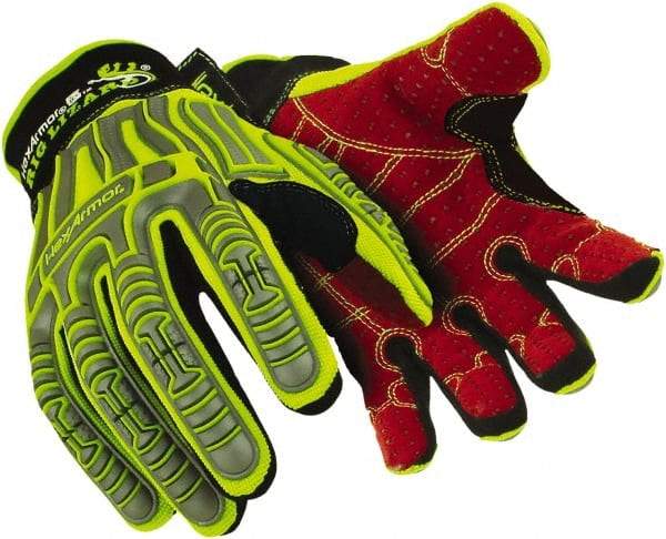HexArmor - Size L (9), ANSI Cut Lvl 2, Puncture Lvl 2, HPPE Fiber Cut & Puncture Resistant Gloves - 11" Long, Hi-Vis Lime, Paired - Industrial Tool & Supply